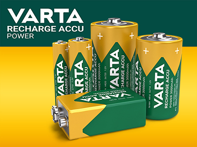 VARTA Pile Rechargeable 9 volts NiMh Accu Power Batterie 9V